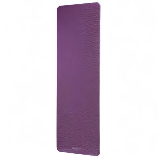 Gaiam Essentials Thick Yoga Mat Fitness & Exercise Mat with Easy-Cinch Carrier Strap, Purple, 72"L X 24"W X 2/5 Inch Thick, 10mm