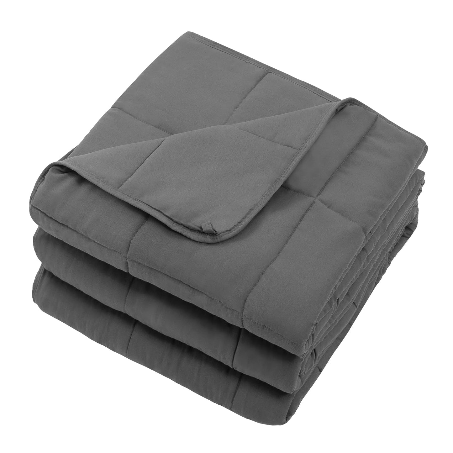 Weighted Blanket for Adults (12lbs, 48"x72" Twin Size) - Cooling and Breathable Heavy Blanket for 110-130lbs with Premium Glass Beads - Soft Thick Blanket for All-Season Sleeping Comfort - Grey