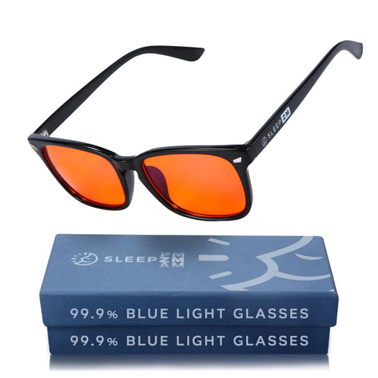 Sleep ZM 99.9% Orange Blue Light Blocking Glasses for Computer, TV, Gaming Use Improve Sleep Quality by Naturally Producing Melatonin for Women and Men