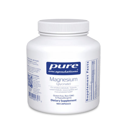 Pure Encapsulations Magnesium (Glycinate) - Supplement to Support Stress Relief, Sleep, Heart Health, Nerves, Muscles, and Metabolism* - with Magnesium Glycinate - 180 Capsules