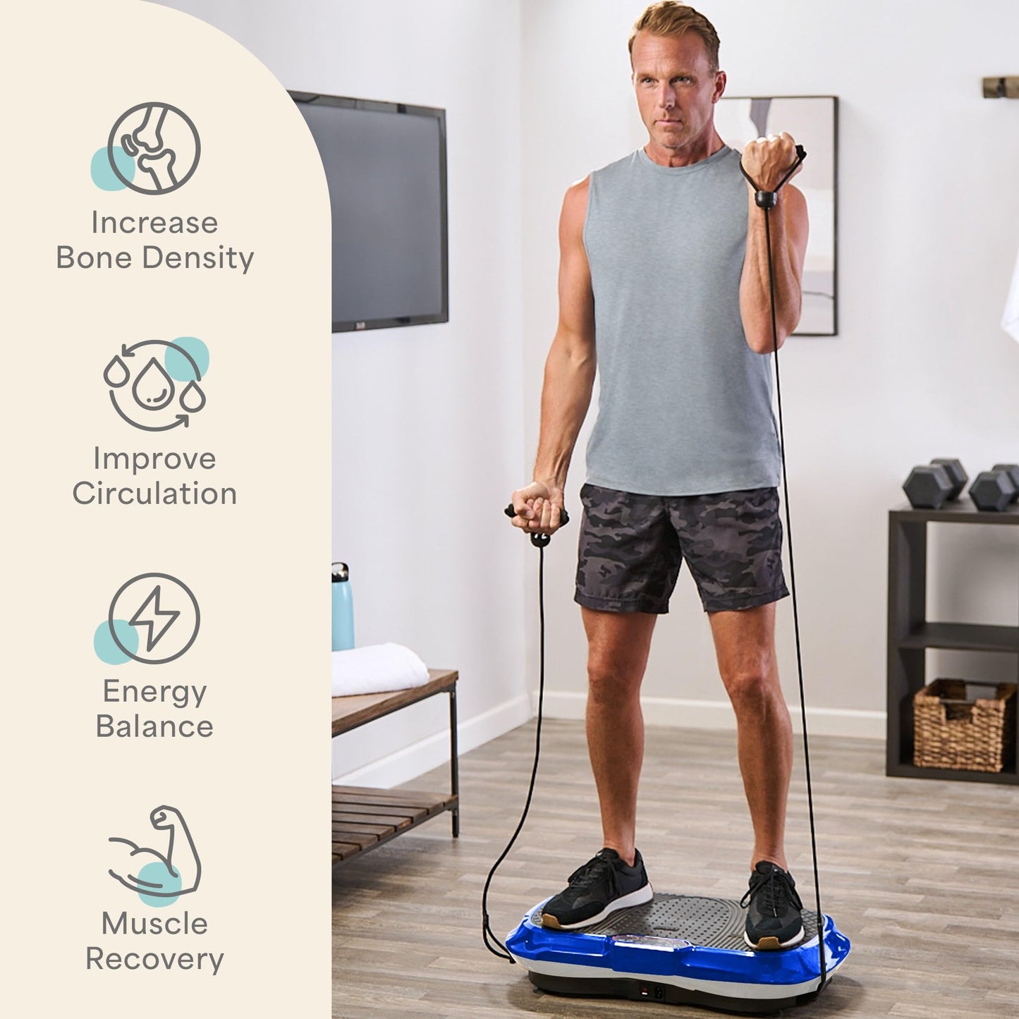 LifePro Vibration Plate Exercise Machine - Whole Body Workout Vibration Fitness Platform w/ Loop Bands - Home Training Equipment - Remote, Balance Straps, Videos & Manual