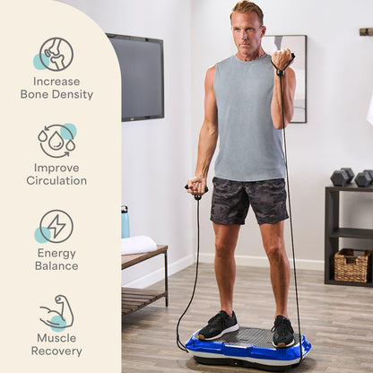 LifePro Vibration Plate Exercise Machine - Whole Body Workout Vibration Fitness Platform w/ Loop Bands - Home Training Equipment - Remote, Balance Straps, Videos & Manual