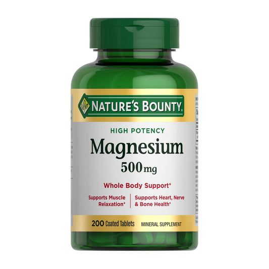 Nature's Bounty Magnesium, Bone and Muscle Health, Whole Body Support, Tablets, 500 Mg, 200 Ct