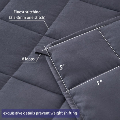 yescool Weighted Blanket for Adults (20 lbs, 60” x 80”, Grey) Cooling Heavy Blanket for Sleeping Perfect for 190-210 lbs, Queen Size Breathable Blanket with Premium Glass Bead, Machine Washable