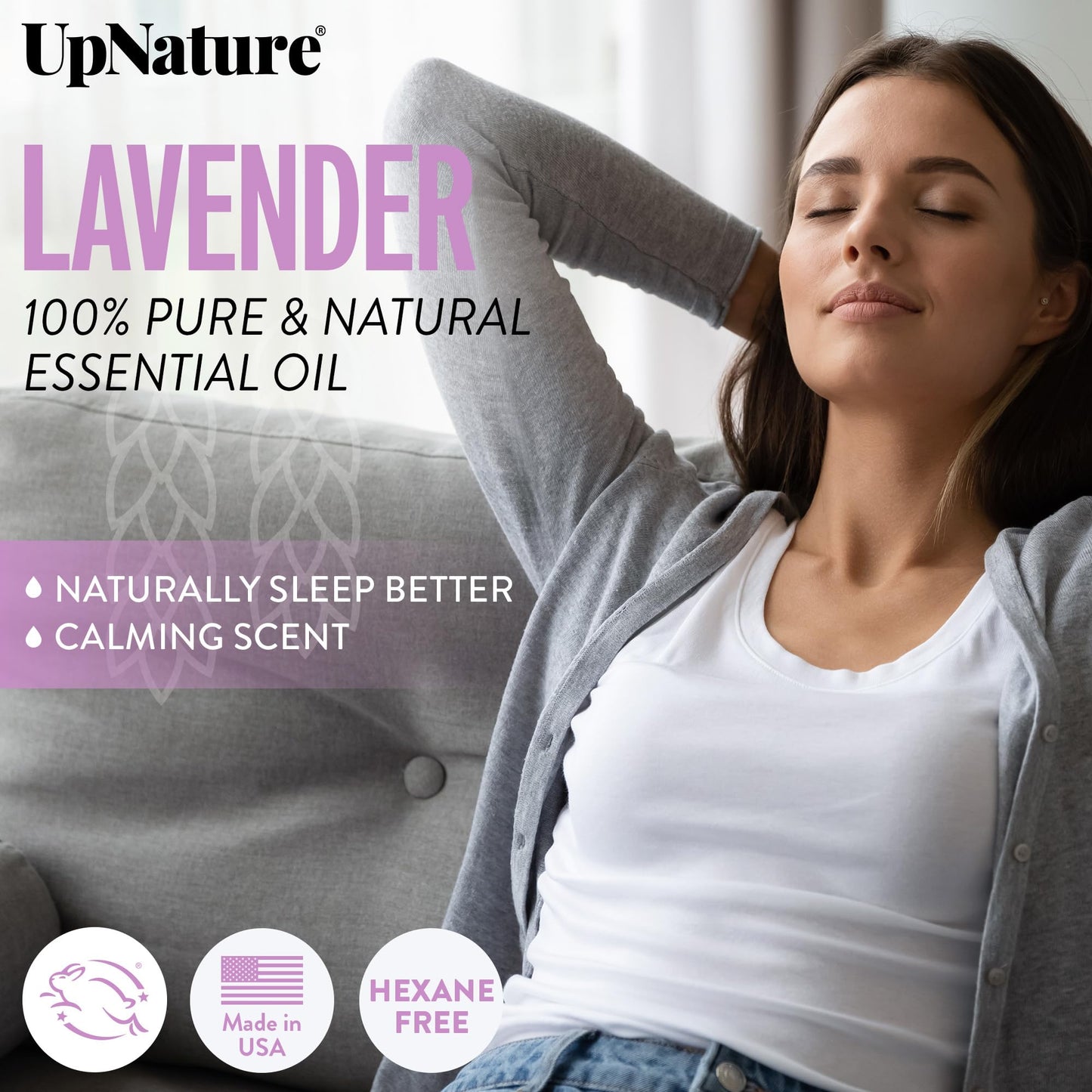 UpNature Lavender Oil Roll On - 100% Pure Lavender Essential Oil for Skin & Aromatherapy