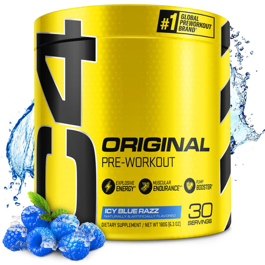 Cellucor C4 Original Pre Workout Powder ICY Blue Razz - Vitamin C for Immune Support - Sugar Free Preworkout Energy for Men & Women - 150mg Caffeine Plus Beta Alanine Plus Creatine - 30 Servings