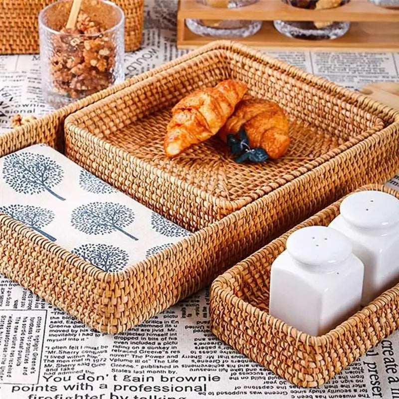 Rattan Wicker Woven Storage Fruit Basket