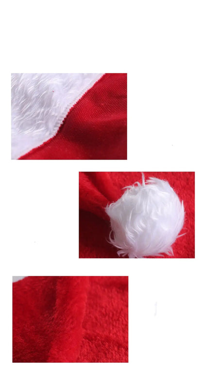 Christmas Hat LED Light Plush Children's Adult Christmas Decorations Christmas Supplies Luminous Santa Hat Home Decoracion